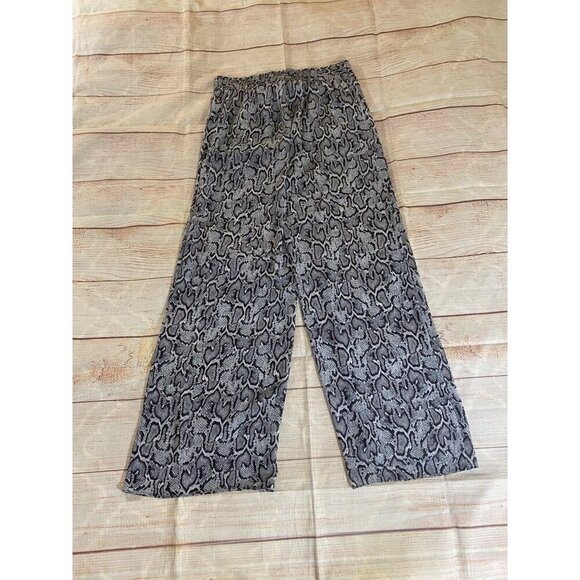 Vintage Y2K Cache Women's Grey Snake Print Sheer Chiffon Pants - 0 - Picture 11 of 11